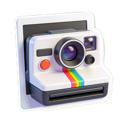 Polaroid Camera Icon - Retro Instant Photo 3D
