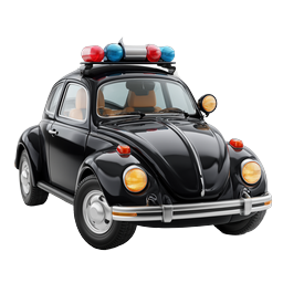 Police Beetle Car Icon - Classic VW Law Enforcement Vehicle