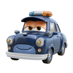 Charming Police Car Icon for Kids and Safety Themes