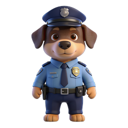 Playful Police Dog Icon for Community Safety Themes