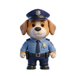 Cute Cartoon Police Dog Icon for Safety Programs