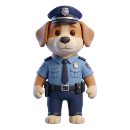 3D-Charakter-Icon Polizeihund