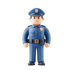 Friendly Police Officer 3D Icon | Cartoon Character Design