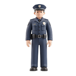 Police Officer Character Icon - Law Enforcement 3D Illustration