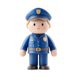 Friendly Police Officer Icon for Community Safety