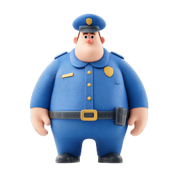 Playful Police Officer Icon for Community Support