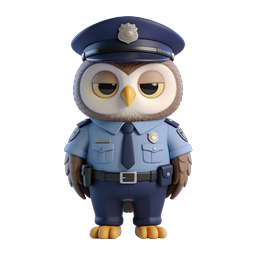 Charming Police Owl Icon for Community and Safety Themes