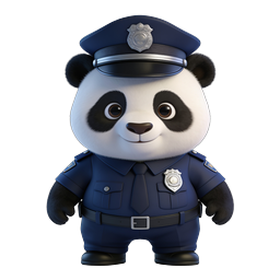 Cute Police Panda Officer Cartoon Icon | Law Enforcement Mascot
