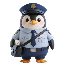 Adorable Police Penguin Icon for Community Safety