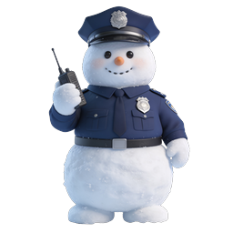 Police Snowman 3D Icon | Festive Winter Character