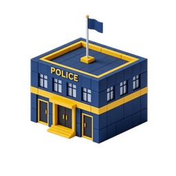 Police Station Icon - Symbol of Safety and Security