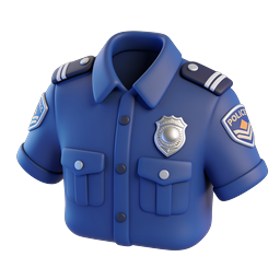 Police Uniform Icon - 3D Clay Style Law Enforcement