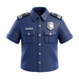 Police Officer Uniform Icon - 3D Law Enforcement Design