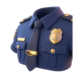 Police Uniform 3D Icon - Law Enforcement Badge