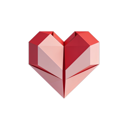 Polygonales 3D-Herz-Icon - Modernes geometrisches Liebes-Symbol
