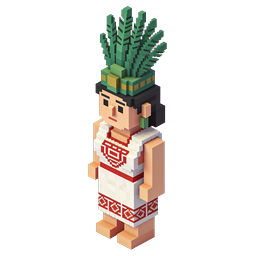 Polynesian Hula Dancer Voxel Icon - 3D Pixel Art