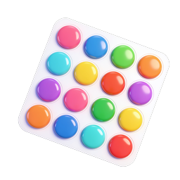 Colorful Pop-It Fidget Toy Icon - Sensory Bubble Toy