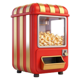 Popcorn Vending Machine 3D Icon - Cinema Snack