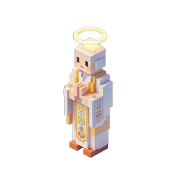 Icône pape saint - Figure religieuse style voxel Minecraft