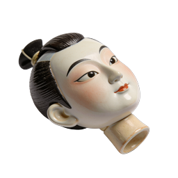 Asian Porcelain Doll Head - Traditional Ceramic Figurine Icon