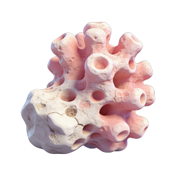 Porous Coral Formation 3D Icon | Realistic Marine Design