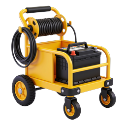 Portable Battery Cart with Cable Reel 3D Icon