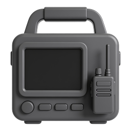 Portable Case Monitor with Walkie-Talkie 3D Icon