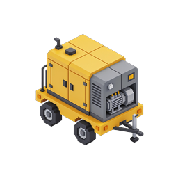 Portable Generator Isometric Voxel Icon | 3D Industrial