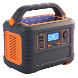 Portable Power Station with Solar Panel Icon