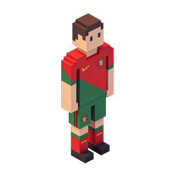 Portugal Football Player Voxel Icon | 3D Isometric