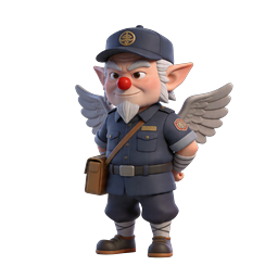 Whimsical Postal Elf Character 3D Icon
