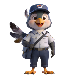 Cute Postman Bird Character | 3D Mail Delivery Mascot