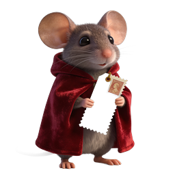 Cute Postman Mouse with Vintage Stamp Tag Icon