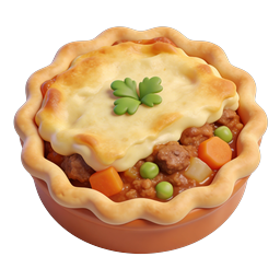 Hearty Pot Pie 3D Clay Icon - Comfort Food