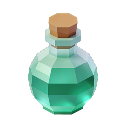 Low-Poly Magic Potion Bottle 3D Icon for Games
