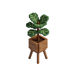 Isometric Voxel Potted Plant Icon - 3D Plant
