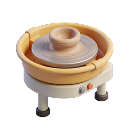 Stylish Pottery Wheel Icon for Creative Arts