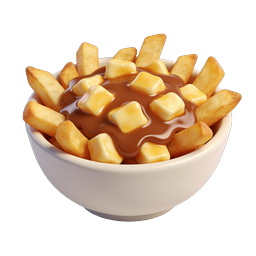 3D Poutine Bowl Icon - Canadian Comfort Food Illustration