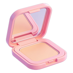 Pink Powder Compact Beauty Icon - 3D Rendered