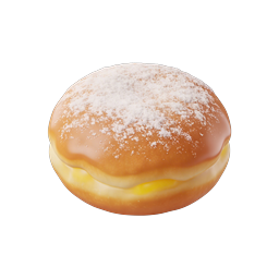 Powdered Sugar Donut Icon - Sweet Pastry Food Illustration