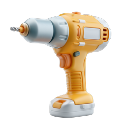 Power Drill Icon - 3D Clay Style Tool Illustration