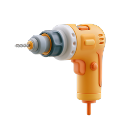 Elektrobohrer-Icon - 3D-Illustration im Clay-Stil