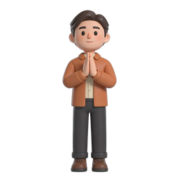 Friendly Praying Person Icon for Spiritual Apps and Websites