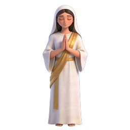 Praying Woman 3D Icon | Spiritual & Religious Character