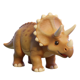 Adorable Triceratops Icon for Kids' Projects