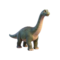 Friendly Cartoon Dinosaur Icon for Kids