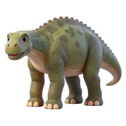 Friendly Cartoon Dinosaur Icon for Kids' Projects