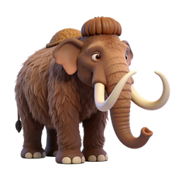 Charming Cartoon Mammoth Icon for Nature Themes