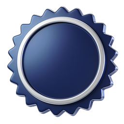 Premium Blue Quality Badge 3D Icon