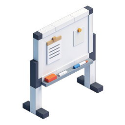Isometric Presentation Board Icon for Meetings & Education